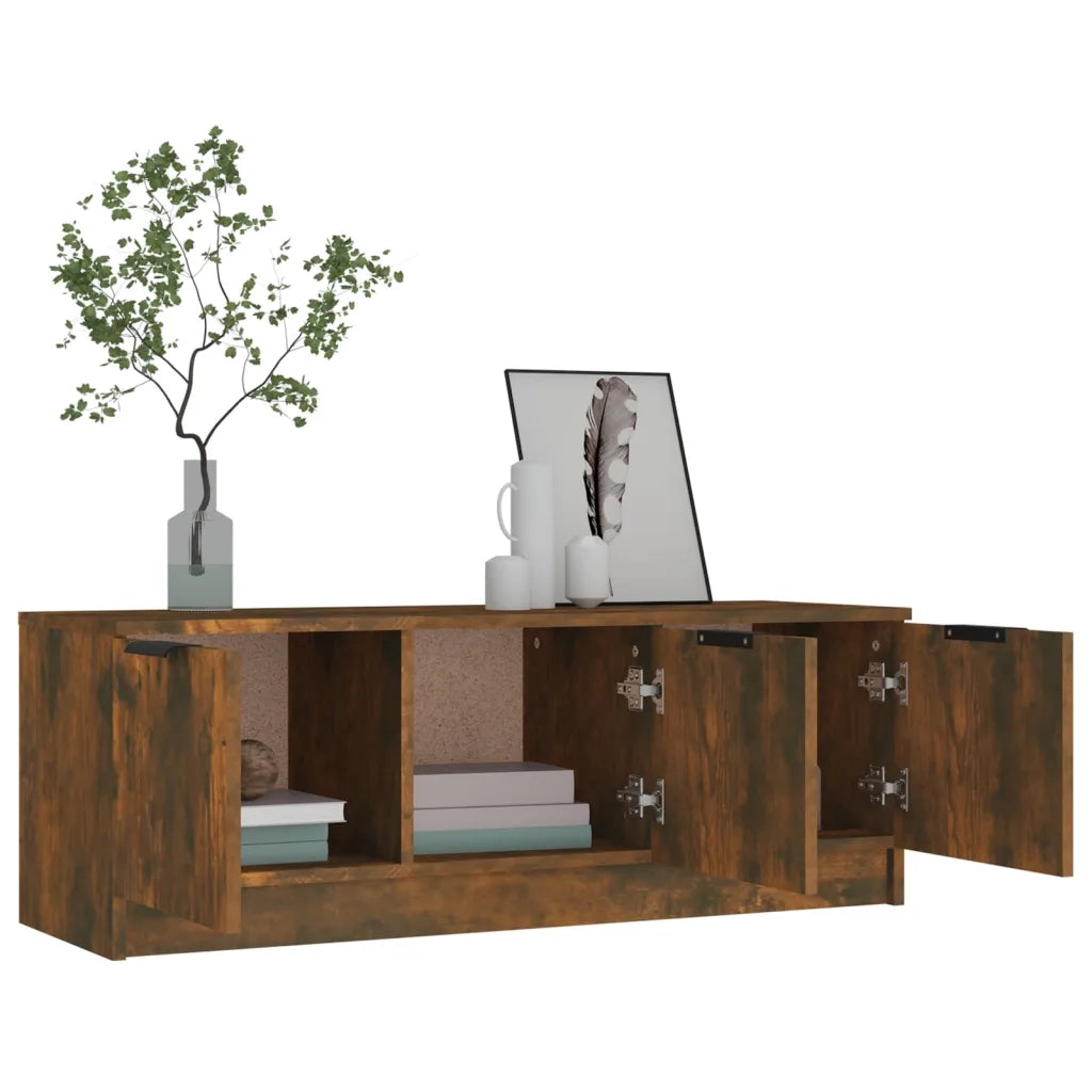 Mobile TV Rovere Fumo 102x35x36,5 cm in Legno Multistrato 817081