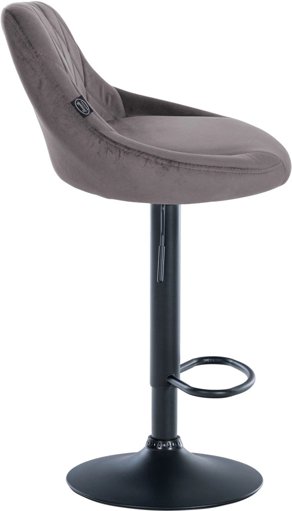 Sgabello da bar Lazio Velvet grigio,nero