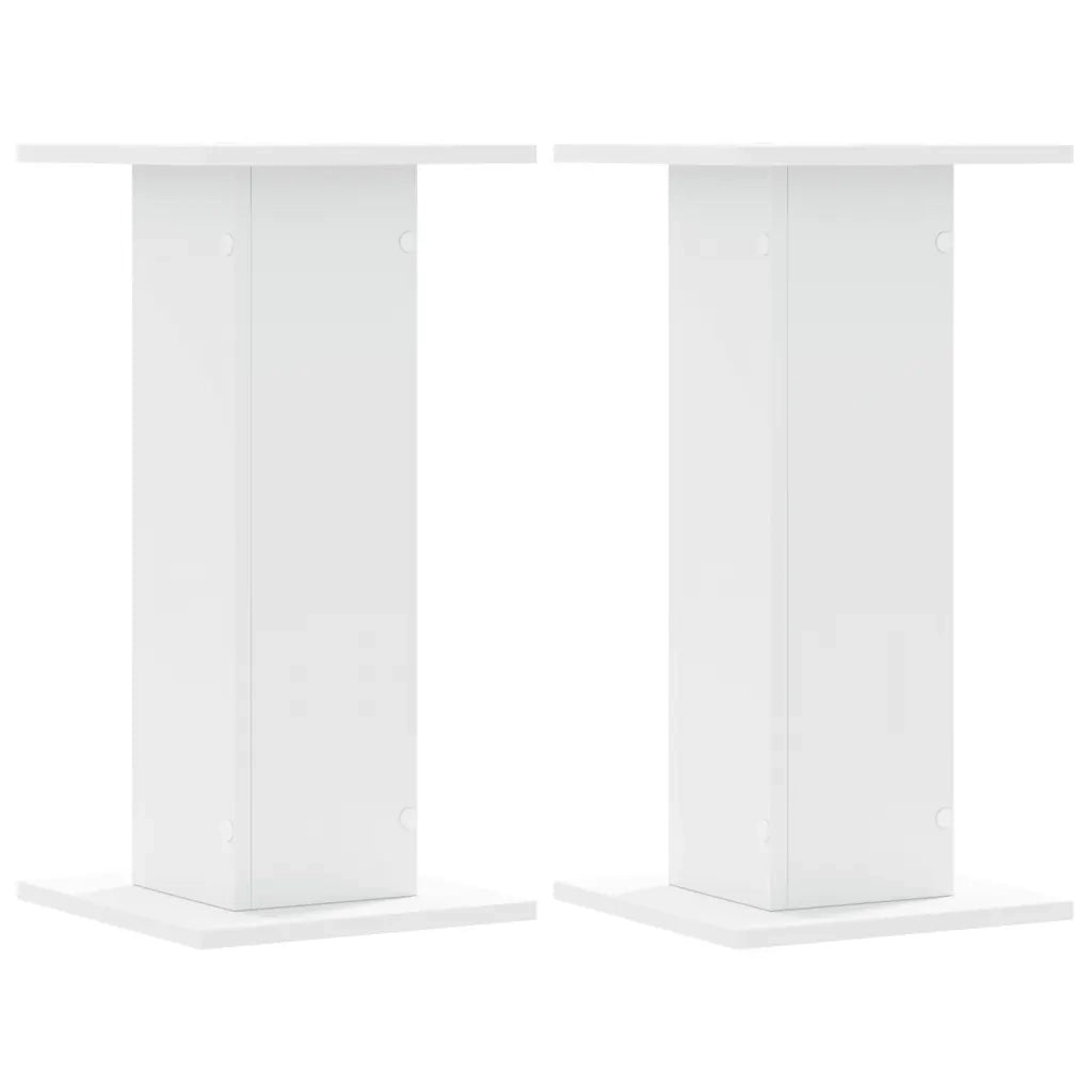 Supporti Altoparlanti 2 pz Bianchi 30x30x40cm Legno Multistrato 852654