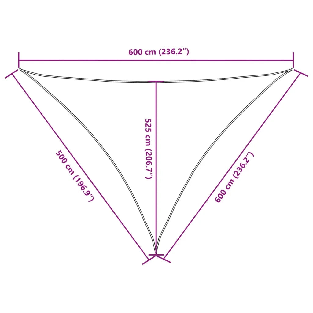 Vela Ombreggiante-Parasole a vela Oxford Triangolare 5x6x6 m Marrone