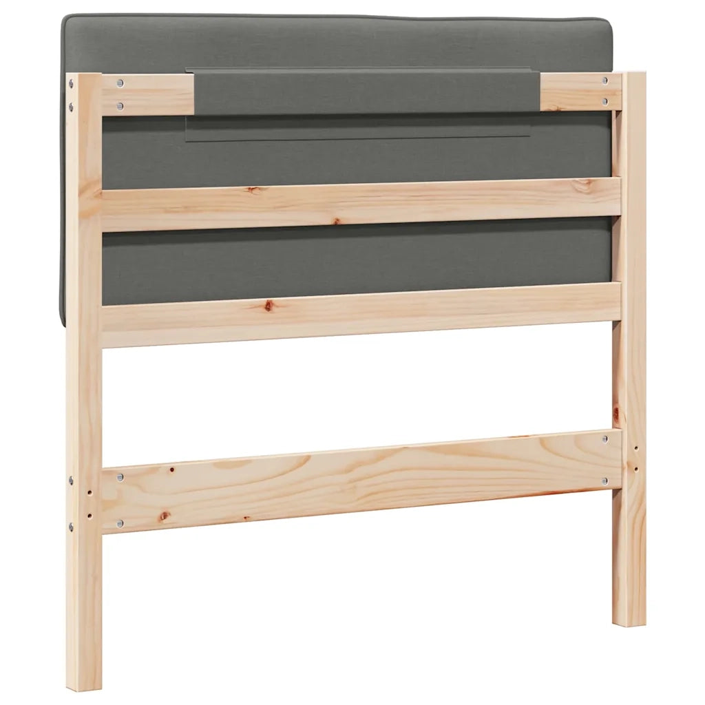 Testiera imbottita Marrone e Grigio Chiaro 80 cm Pino massello