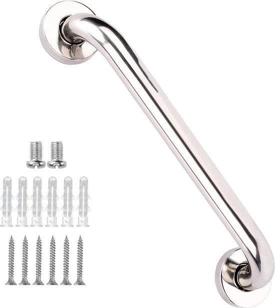 Maniglia di Acciaio Inossidabile per Docce con Superficie Antiscivolo 30cm per Bagni - Maniglie di Sicurezza per Anziani