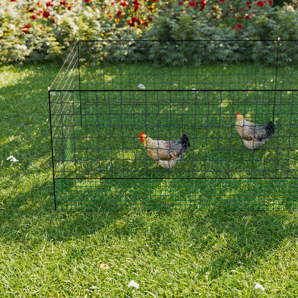 Kit di recinzione in rete modulare per galline, verde