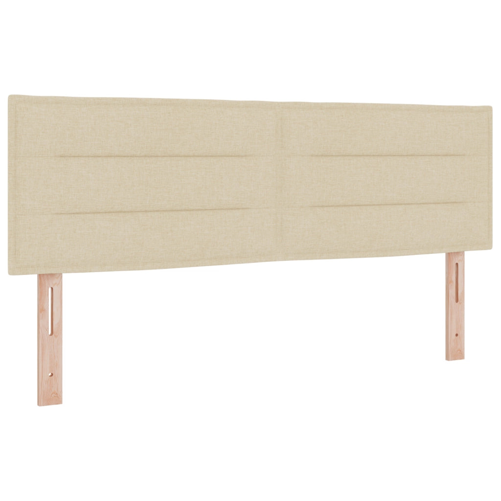 Letto a Molle con Materasso e LED Cream 140x190 cm in Tessuto