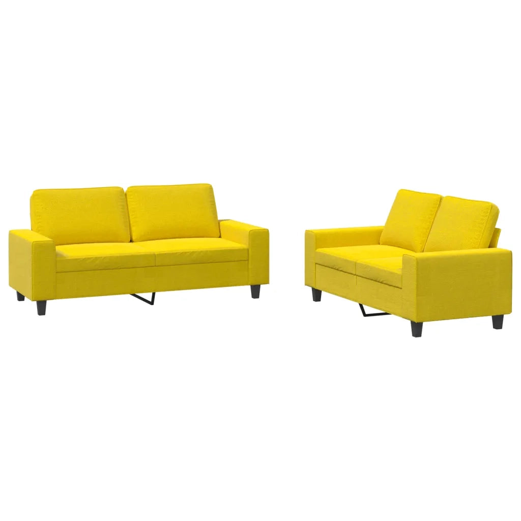 Set di Divani 2 pz Giallo Chiaro in Tessuto 3201887
