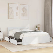 Giroletto con Testiera-Struttura Letto con testiera Bianco 120x190 cm in Legno Multistrato 424114