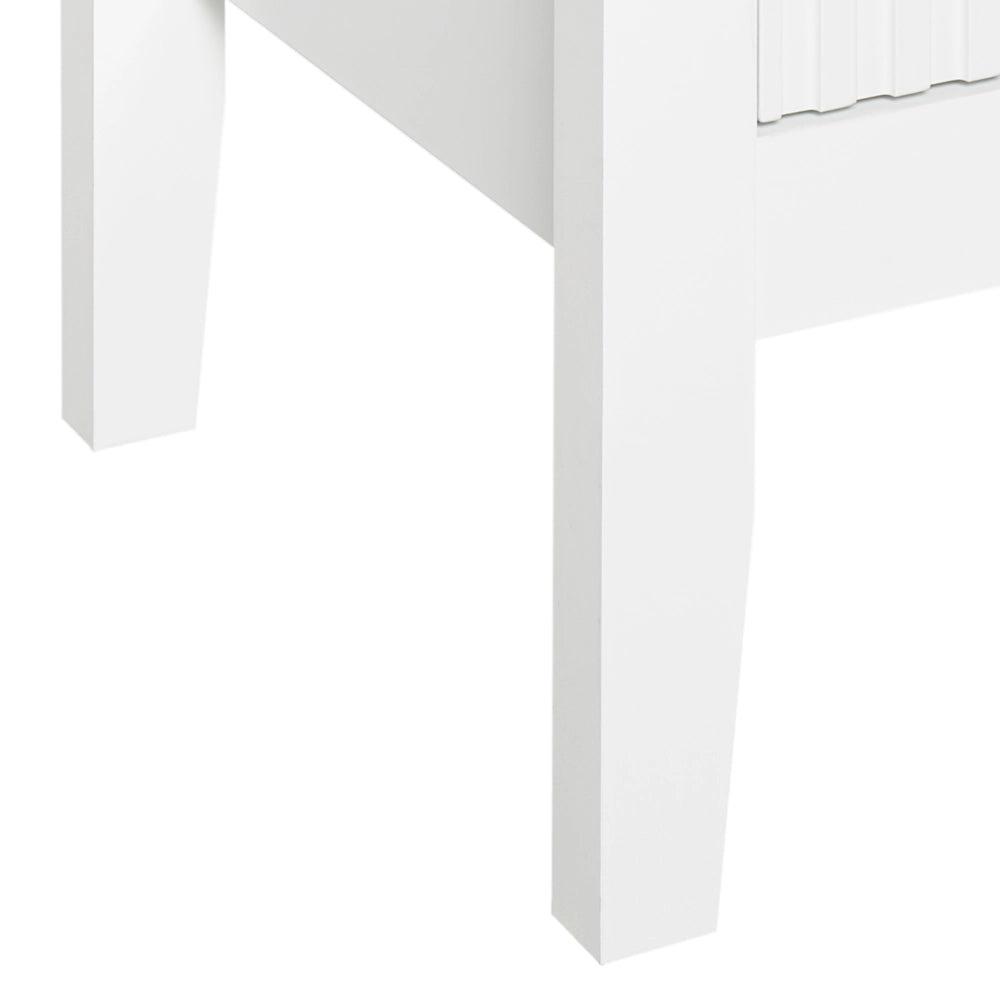 Set di 2 Comodini a 2 cassetti MDF bianco 1 ripiano Maniglia oro Camera da letto Elegante