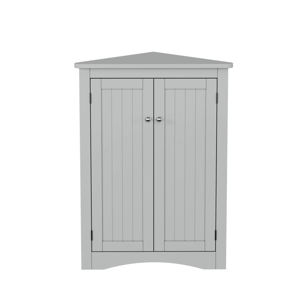 Mobile angolare grigio a 2 ante in MDF, 61,5 x 80 cm