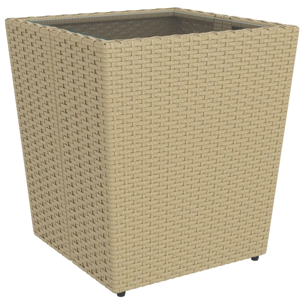 Set Bistrot da Giardino 5 pz | Set Salotto da Giardino Polyrattan e Vetro Temperato Beige