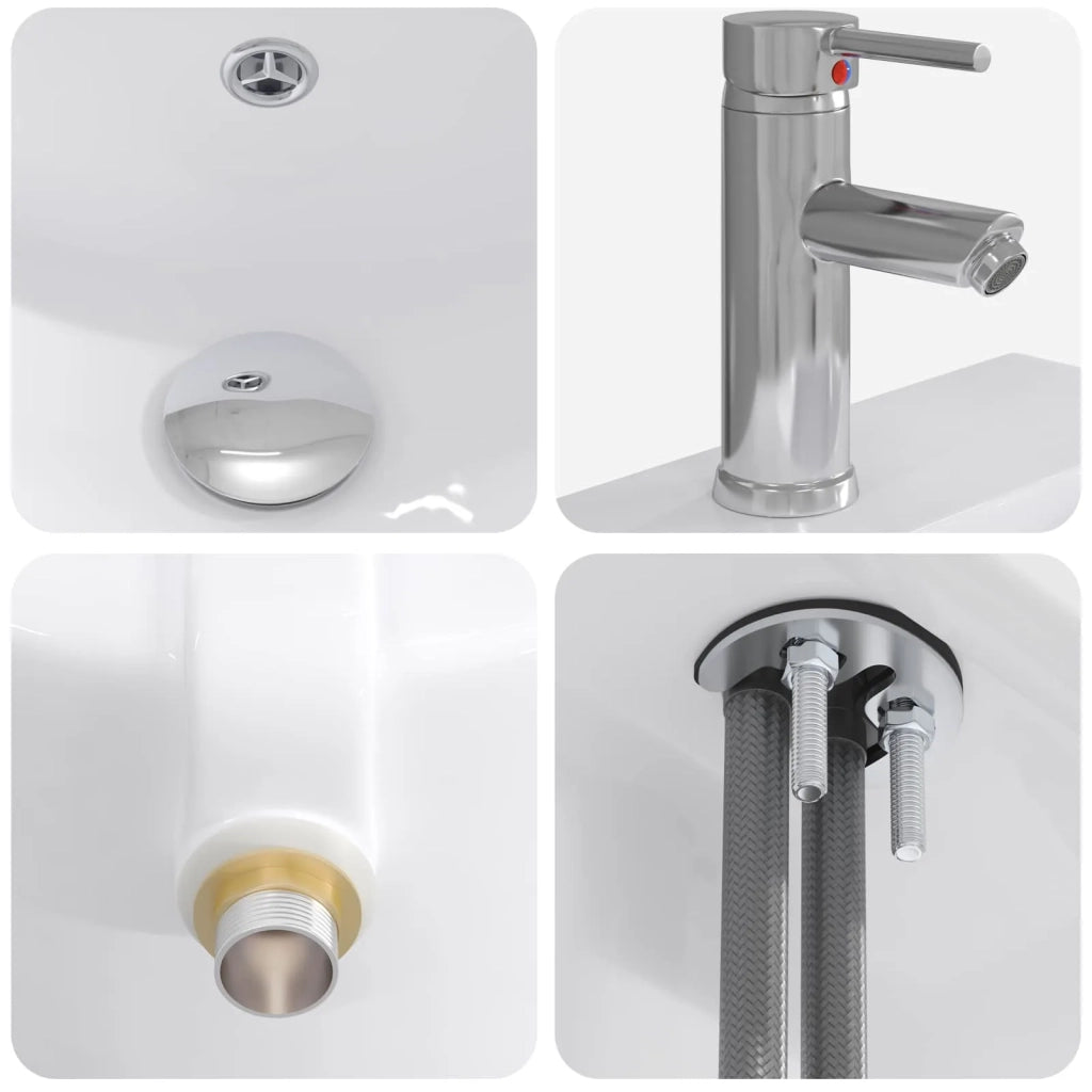 Mobile da bagno con lavabo Sonoma grigio 42 x 40 x 84,5 cm 890677
