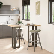 Gambe per tavolo da bar a forma di T 2 pz nere 40x35x(100-101) cm in acciaio 4013087