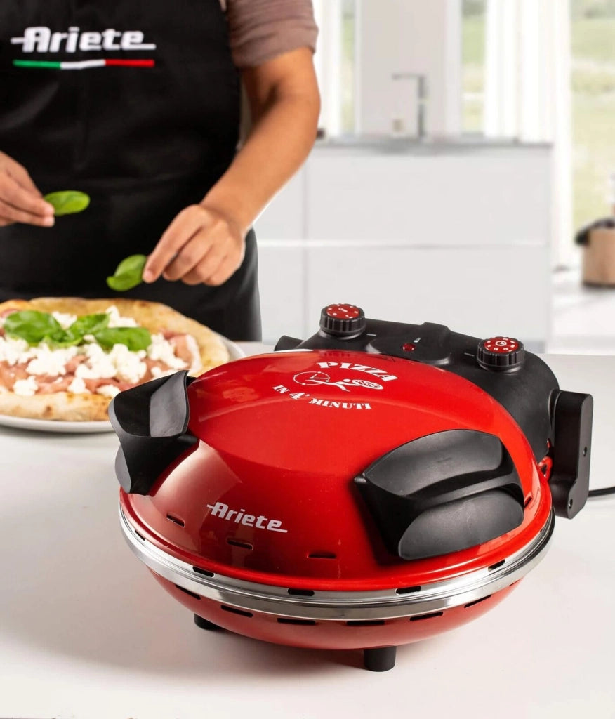 Ariete 909 - Forno Pizza Elettrico 1200W 400 gradi Timer 30 minuti Rosso