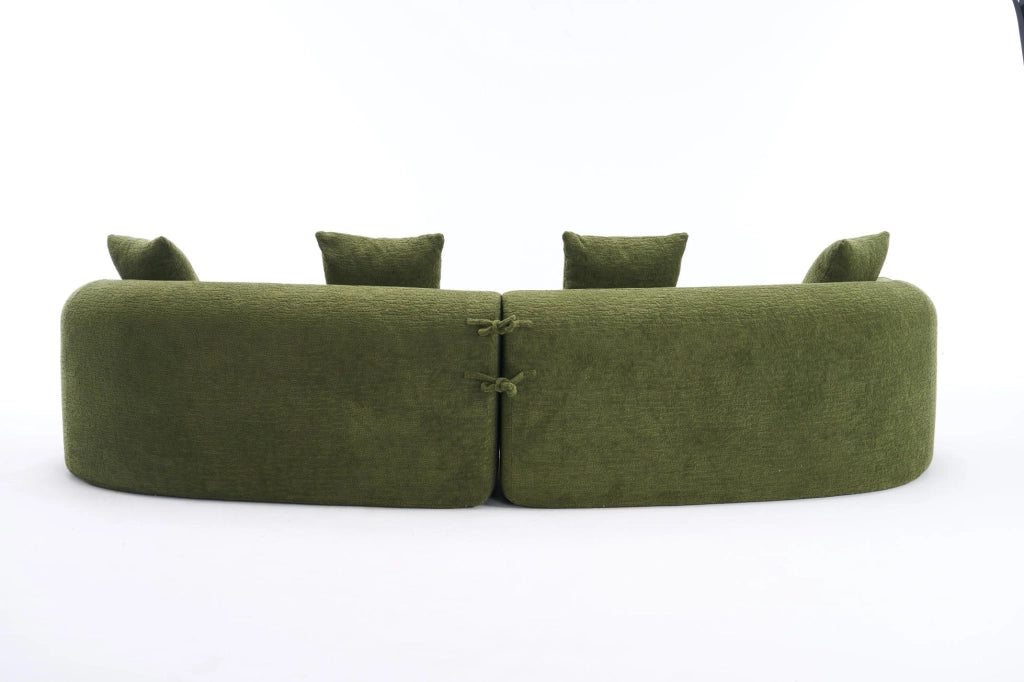 Divano curvo in ciniglia 275 cm; verde; non richiede montaggio