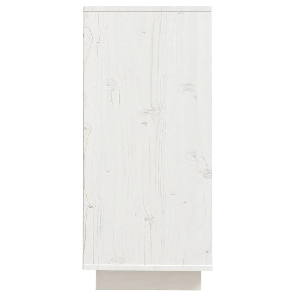 Buffet credenza cassettiera armadio mobile contenitore organizer per cucina soggiorno salotto 60 x 34 x 75 cm legno massello di pino bianco 02_0030349