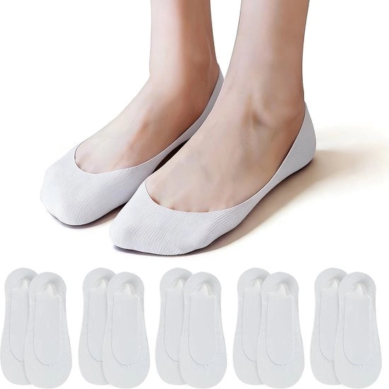 5 paia di calze per donna Ice Silk in silicone comfort - calze in silicone senza vista per estate - calze in cotone leggere Ice Silk con suola antiscivolo respirante - calze ultra basse - calze in silicone senza vista - calze con tacchi alti