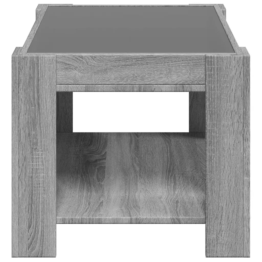 Tavolino Salotto con LED Grigio Sonoma 73x53x45 cm Multistrato
