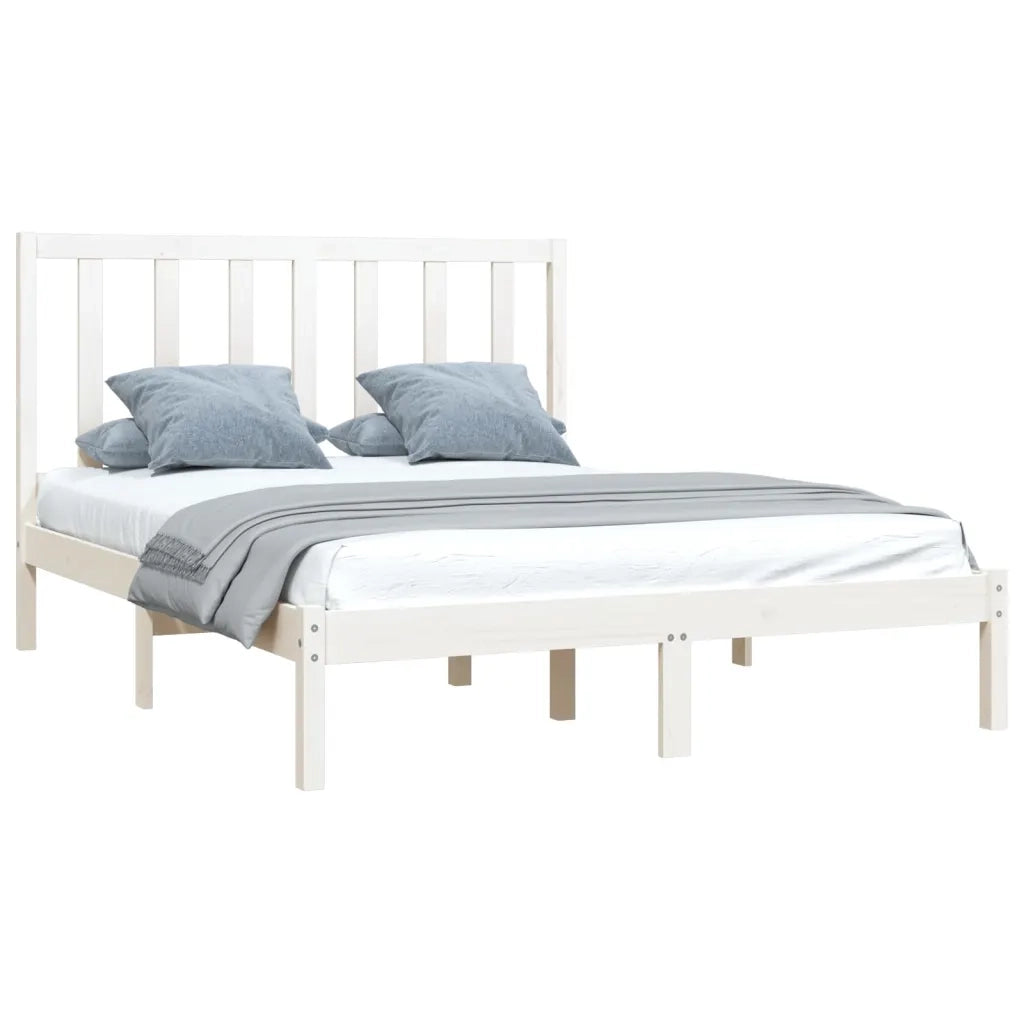 Giroletto-Struttura Letto Bianco in Legno Massello di Pino 140x200 cm 914072