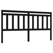 Testiera | Testata per Letto Nera 206x4x100 cm in Legno Massello di Pino