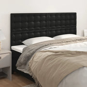Testiera-Testata-Testiera Decorativa Nera 200x5x118/128 cm in Similpelle 669049