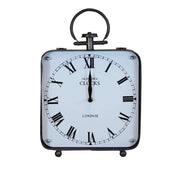 OROLOGIO DA APPOGGIO NATHAN QUADRATO IN FERRO NERO 25,5 X 7,5 X H38,5 CM