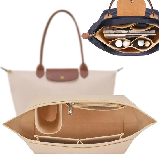 Organizzatore per borse, organizzatore L di velluto, regali per donne (beige)