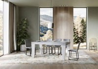 Tavolo Allungabile 180/440x90x77 cm Spimbo Mix  piano Cemento gambe Bianco Frassino