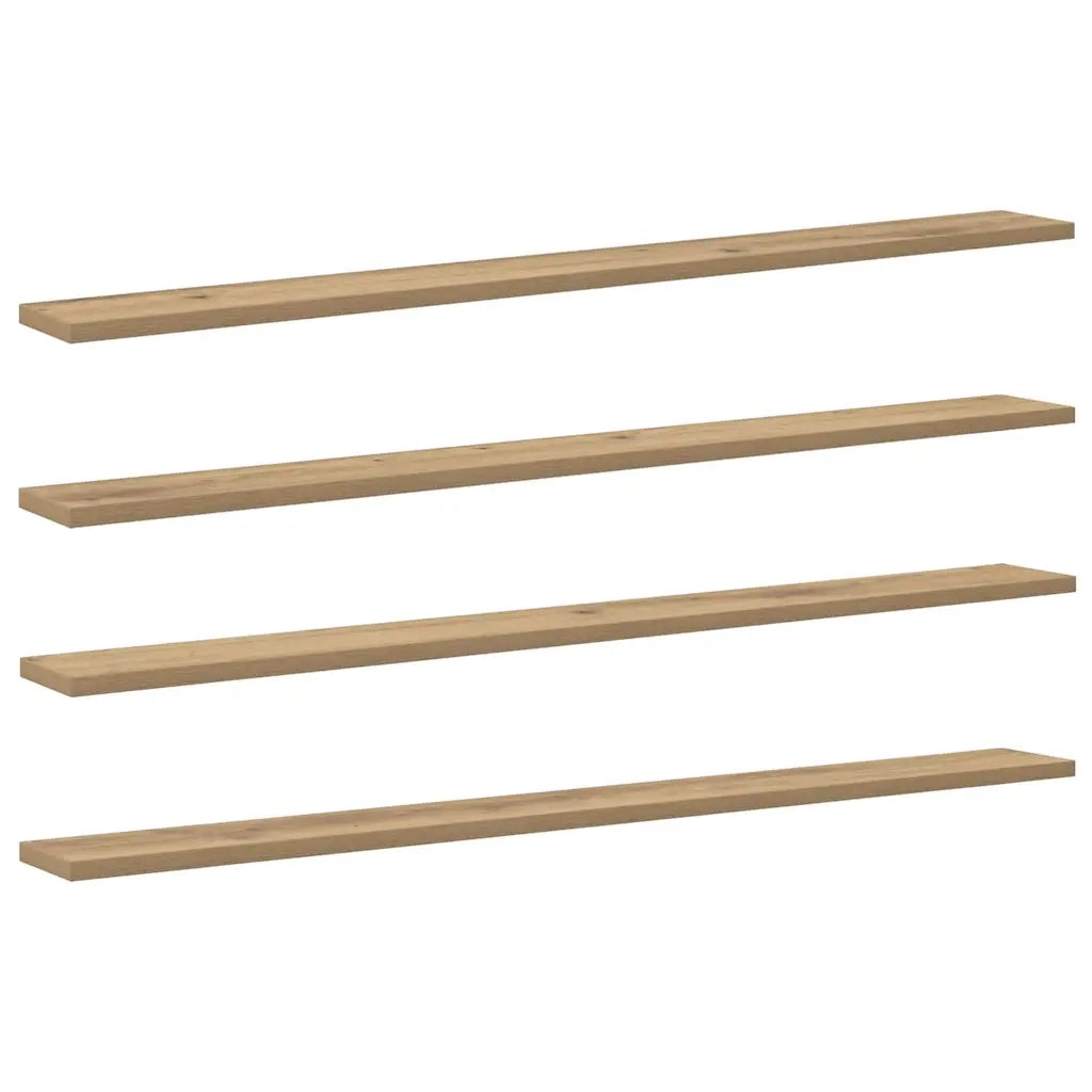 vidaXL Scaffale 4 pcs Marrone 100 x 10 x 1.5 cm Legno multistrato