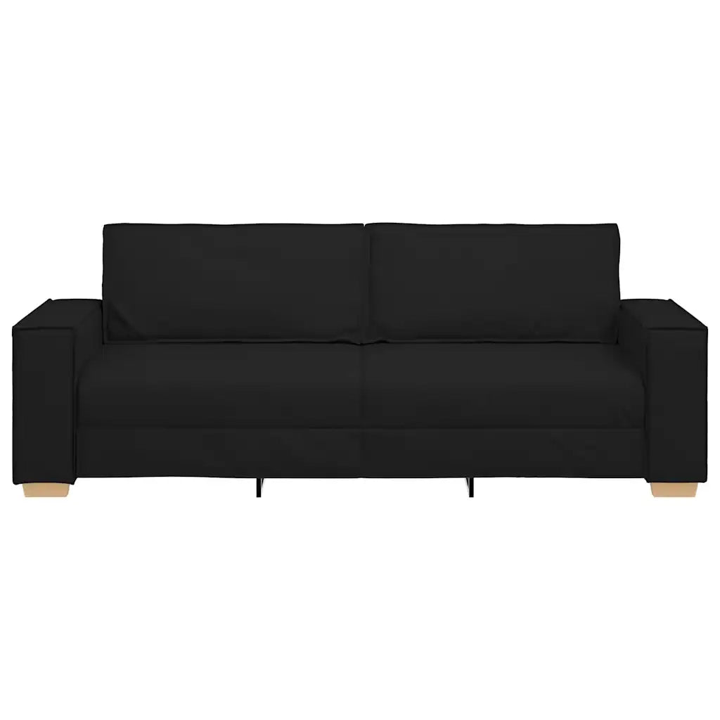 Divano a 3 posti Nero 180 cm Tessuto