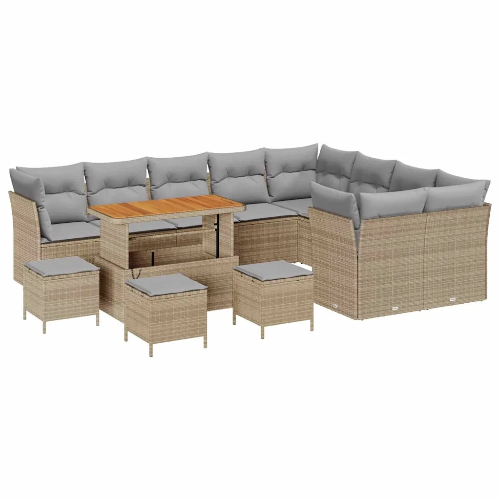 Set Divano da Giardino 13 pcs Beige polyrattan 3361532