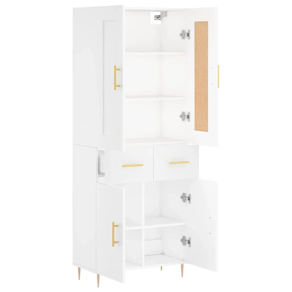 Buffet credenza cassettiera mobiletto mobile contenitore organizer cucina soggiorno salotto alto 69,5 x 34 x 180 cm legno ingegnerizzato bianco 02_0032599