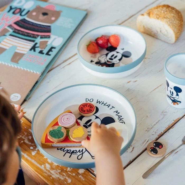 Confezione pasto THERMOBABY MICKEY 2a età - 3 piatti + una tazza + 1 cucchiaio