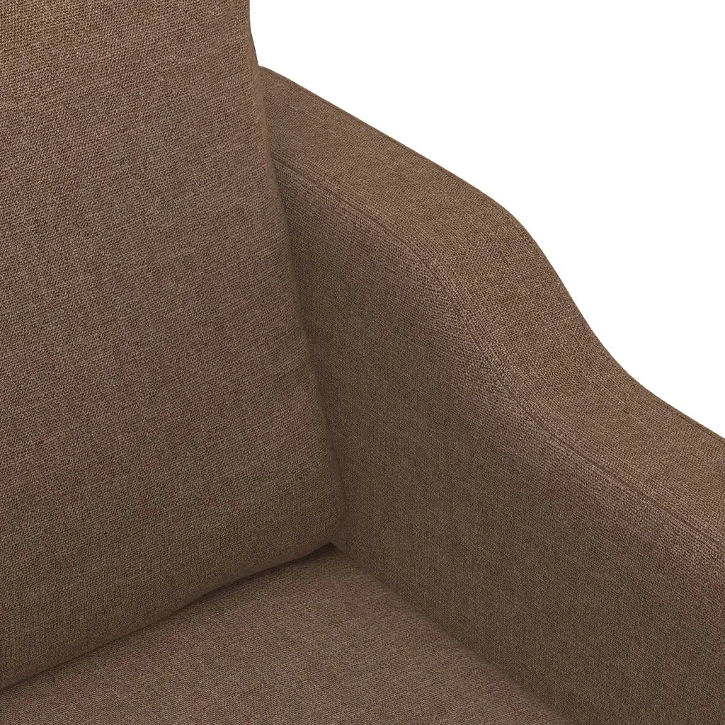 Set di Divani 4 pz con Cuscini Marrone in Tessuto