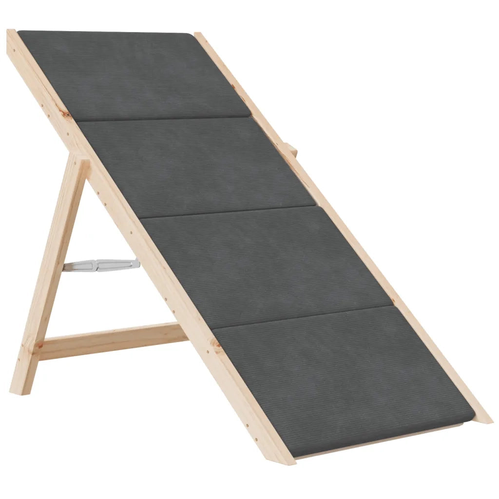 Scala per Cani Grigia 105x47 cm in Legno Massello di Abete 172420