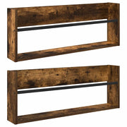 Scaffale per riviste 2 pz Rovere fum¨¦ 80 x 12 x 30 cm CFW9721418