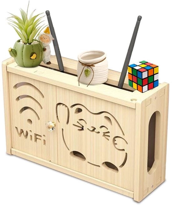 Cassa di archiviazione in legno massello per router
