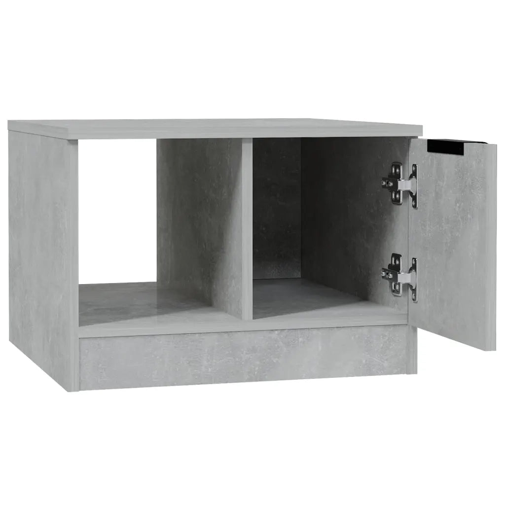 Tavolino Salotto-Tavolino da soggiorno-Tavolo Grigio Cemento 50x50x36 cm Legno Multistrato