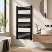Towel Radiator, Hot Water, Straight, Black, 600x1160 Mm