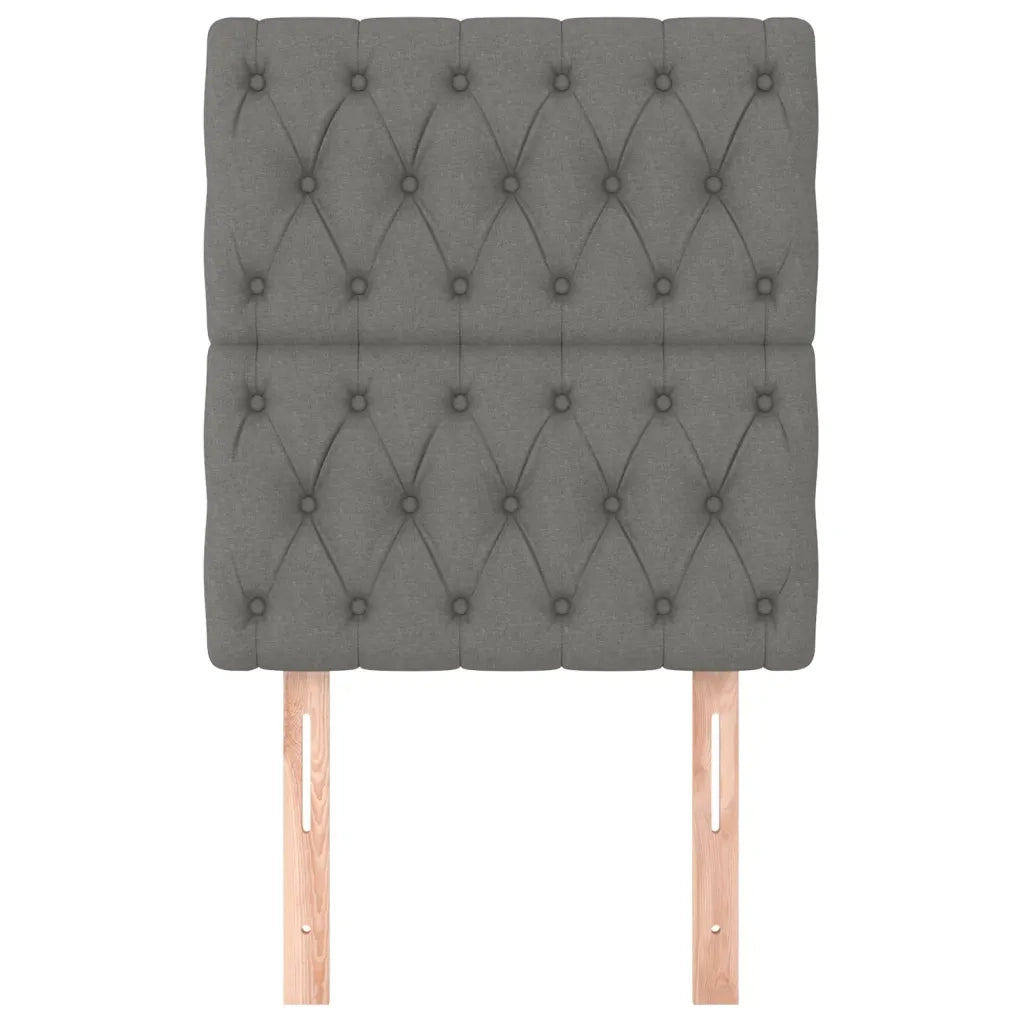 Testiera-Testata Decorativa Grigio Scuro 80x7x118/128 cm Tessuto