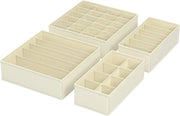 Set di organizzatori per la stanza degli abiti - sistema di organizzazione a cassetti - organizzatore per sottovesti, camicie e cravatte - cassetti pieghevoli per set di 4 in beige