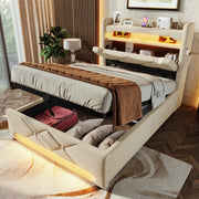 LETTO Contenitore 90x200 cm Beige Lino con materasso incluso