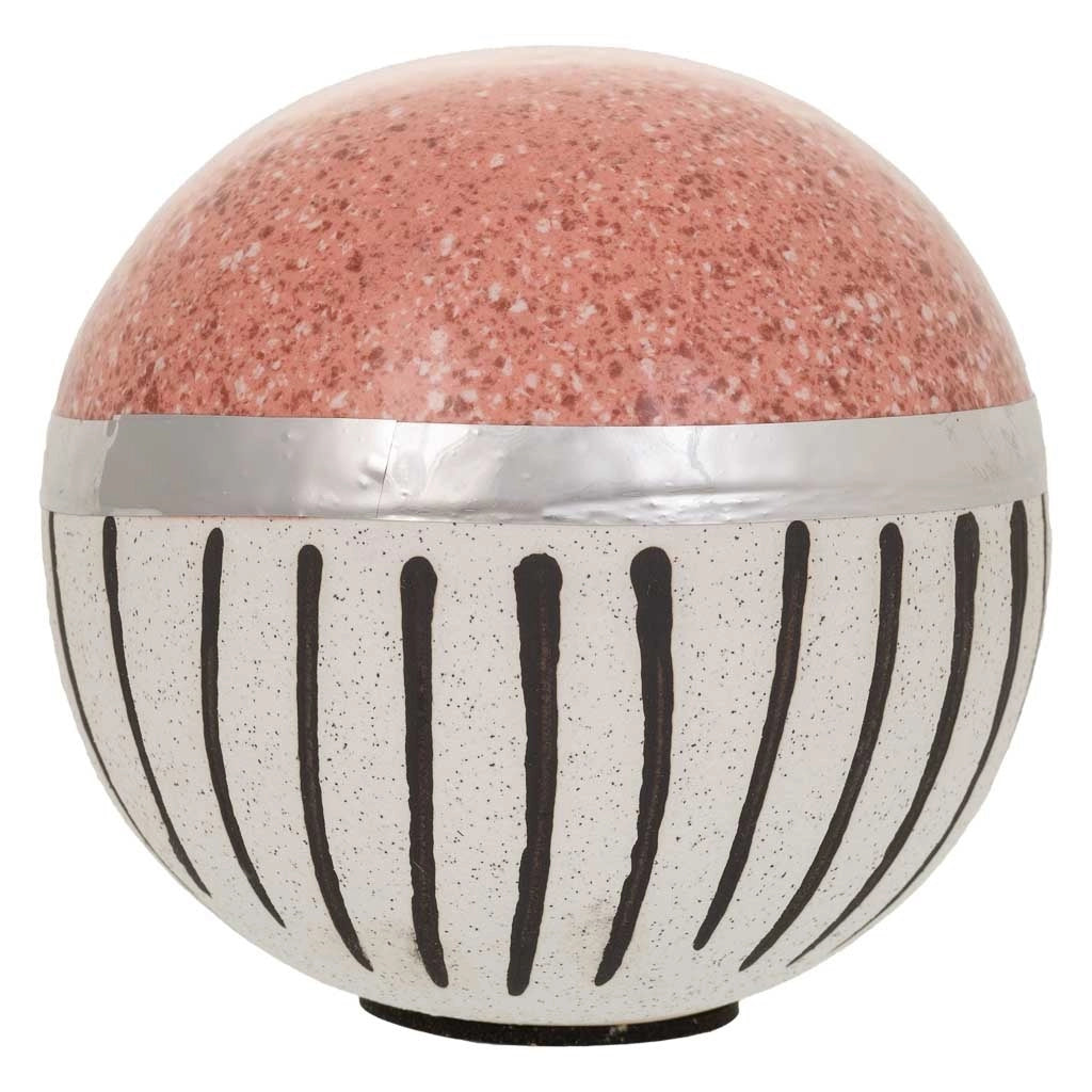Sfera decorativa in ceramica argento 10,5x10,5x10,5h