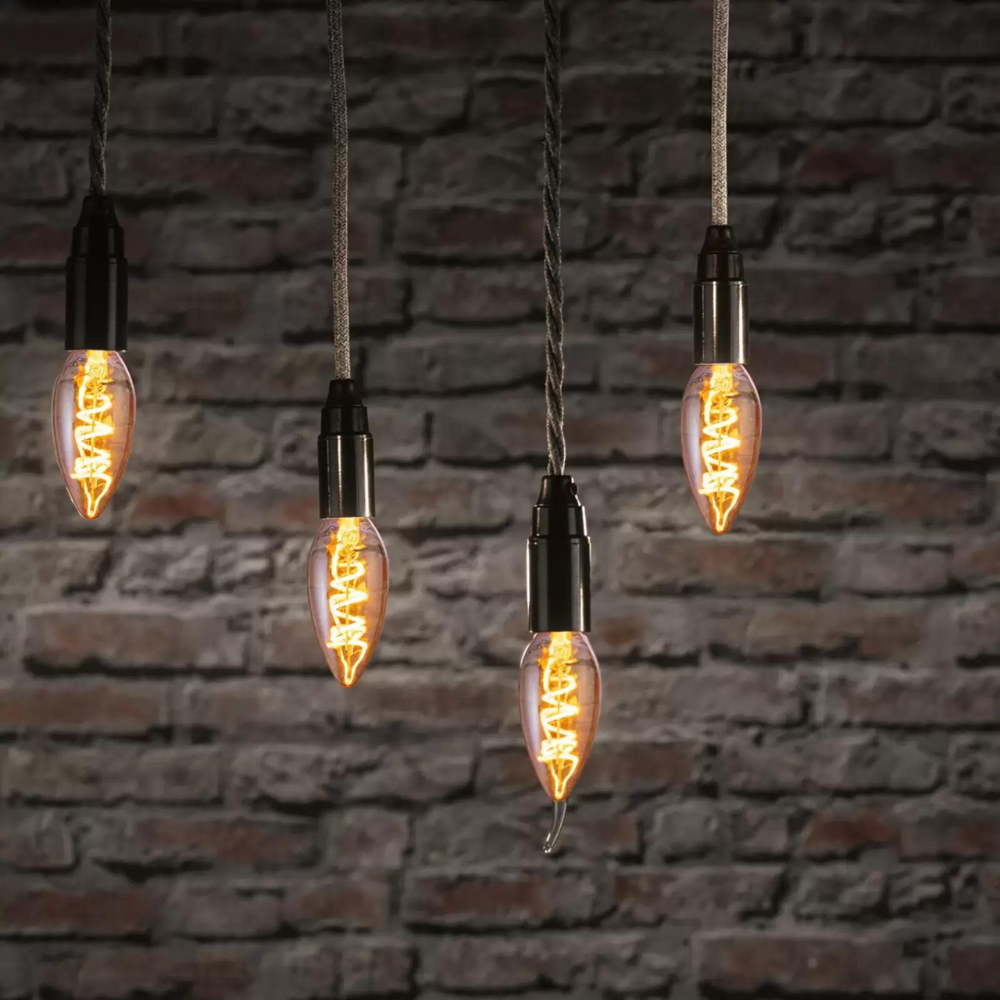 Lampadina led filamento oliva attacco e14 potenza 6 watt temperatura colore lampada 2700k bianco caldo