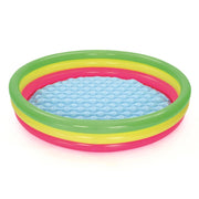 Trade Shop - Piscina Gonfiabile Arcobaleno A 3 Anelli Colorati 152 X 30 Cm Fuori Terra 51103 -