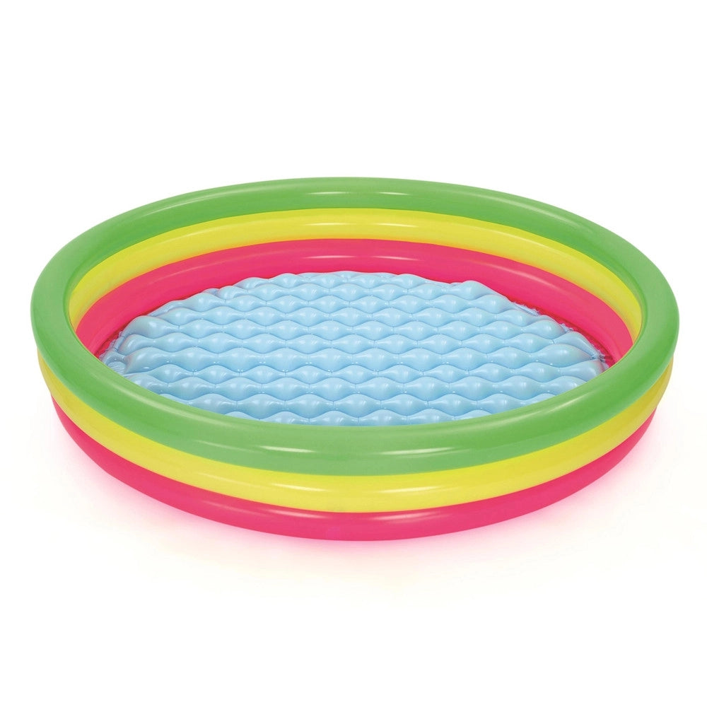 Trade Shop - Piscina Gonfiabile Arcobaleno A 3 Anelli Colorati 152 X 30 Cm Fuori Terra 51103 -