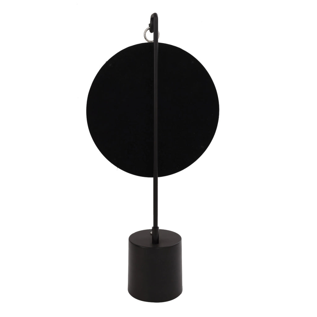Specchio da tavolo Eleganca in metallo nero e argento
