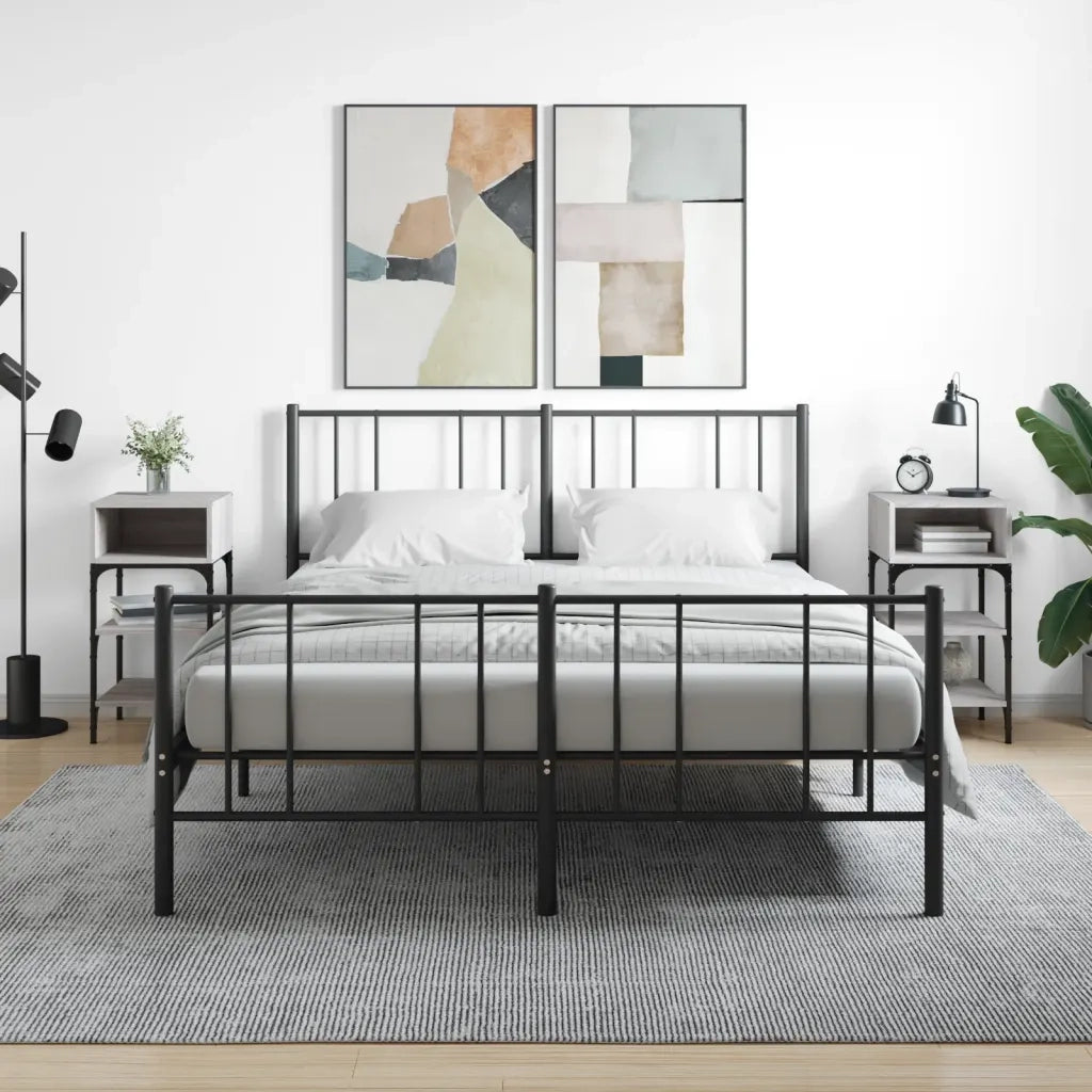 Set di 2 Comodini | Armadio da Notte | Mobiletto da notte Grigio Sonoma 35x34,5x70 cm in Legno Multistrato