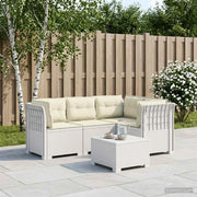 Divano da Giardino 4 Posti con Cuscini Aspetto Rattan PP Bianco 3443986