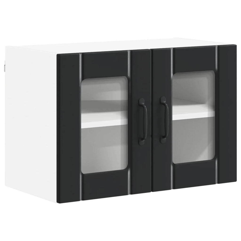 Mobile in vetro da parete LUCCA 2 pcs Nero 60 x 31 x 40 cm