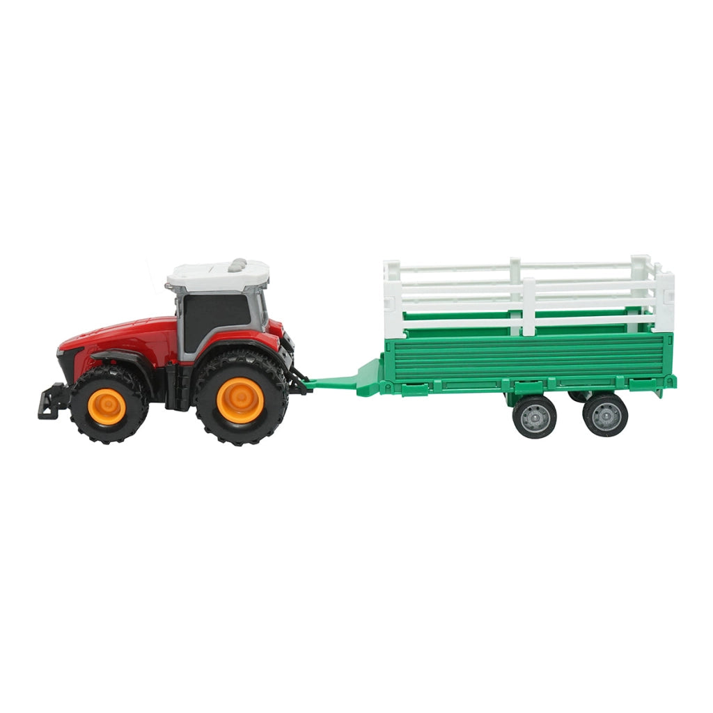 Trattore rosso con rimorchio, 304x85x83mm giocattolo per bambini +3 anni
