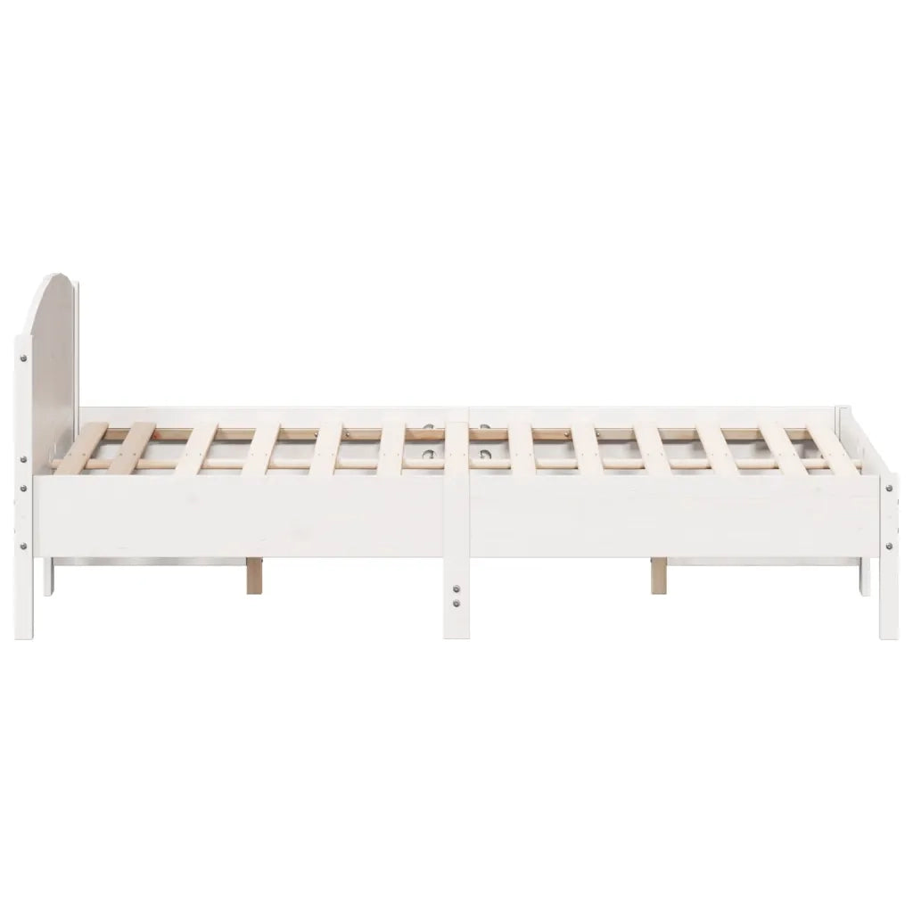 Letto senza Materasso-Struttura Letto Bianco 120x190 cm Legno Massello di Pino 685266